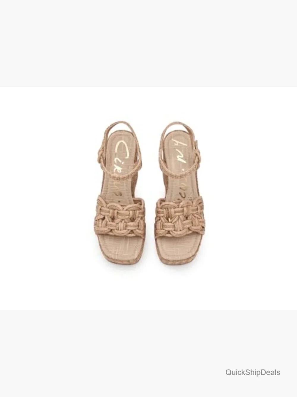 Wedge Sandals with Woven Straps and Adjustable Ankle Strap